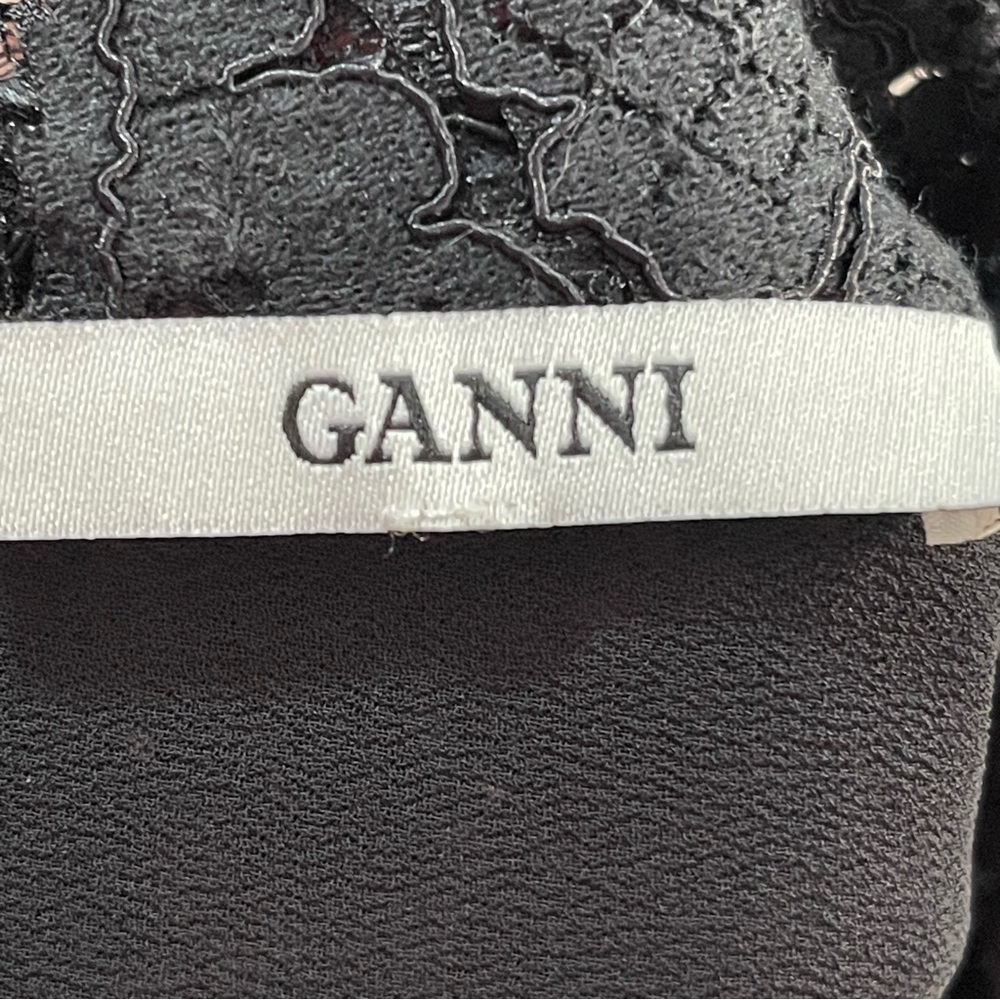 Ganni Everdale Romantic Black Lace Mini Dress Size 36 USA 4 (S) - Picture 15 of 17